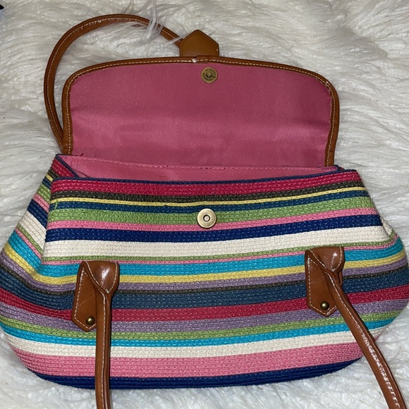 Rainbow 🌈 straw/wicker like unique custom colorful handbag purse shoulder bag - Picture 9 of 11